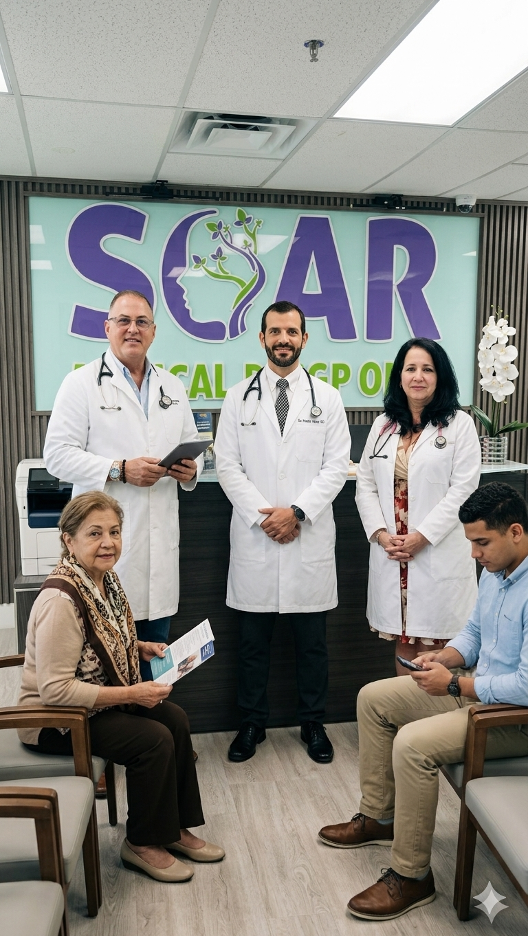 Doctor with patient SOAR Medical Group Hialeah